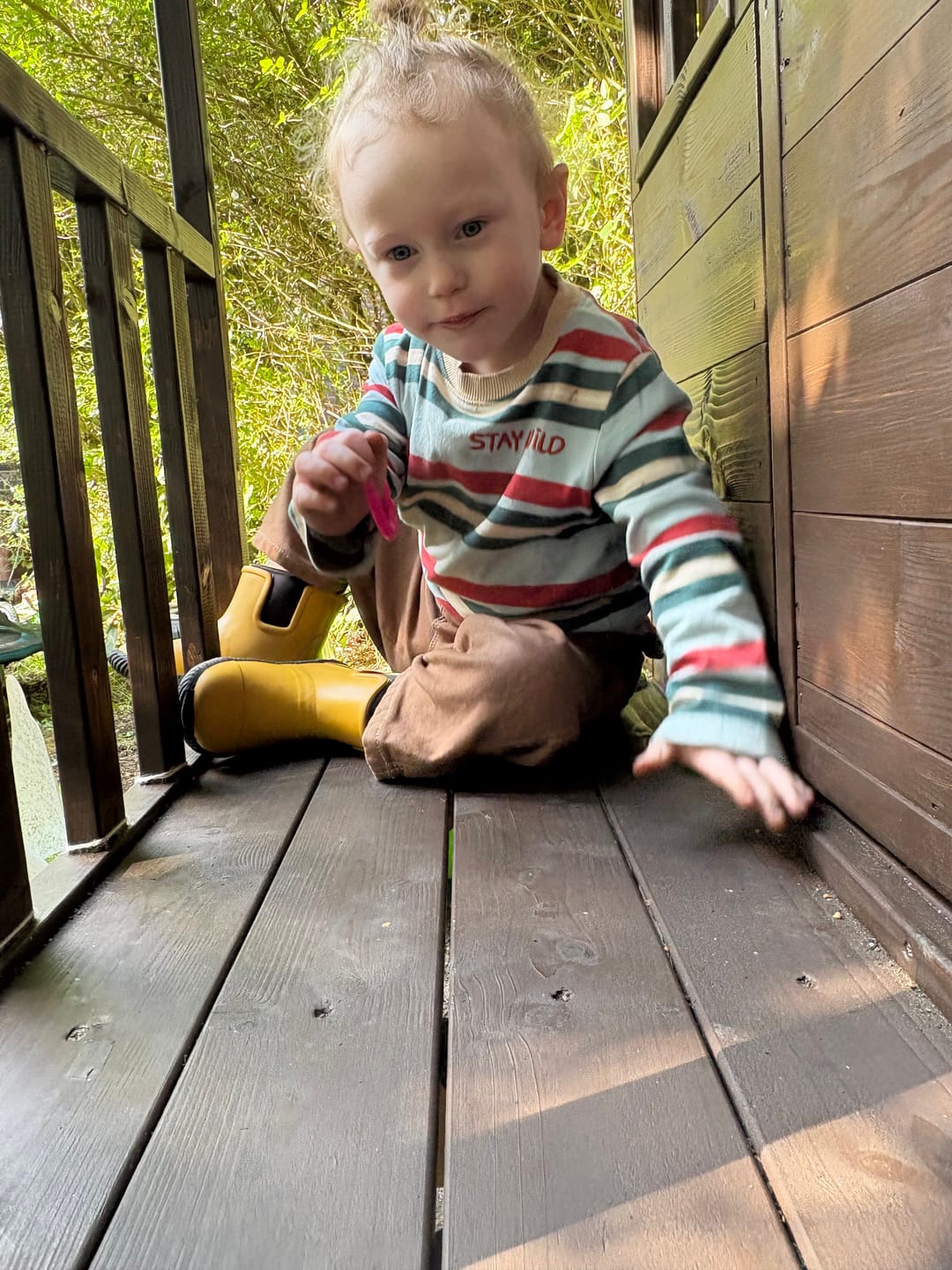 Customer photo review of Gold Lined Ankle Natural Rubber Rain Boots