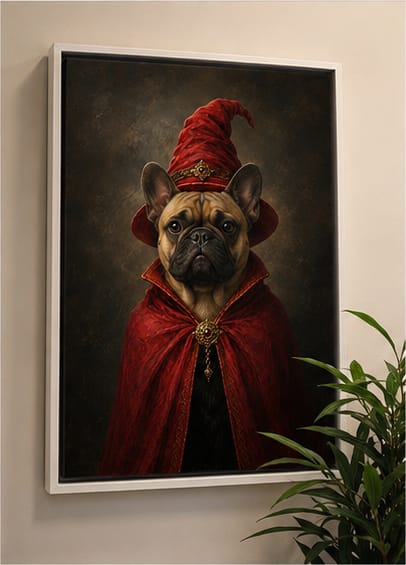 Customer photo review of Custom Witch Pet Portrait Canvas Wall Art