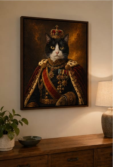Customer photo review of Custom Royal Pet Portrait Canvas