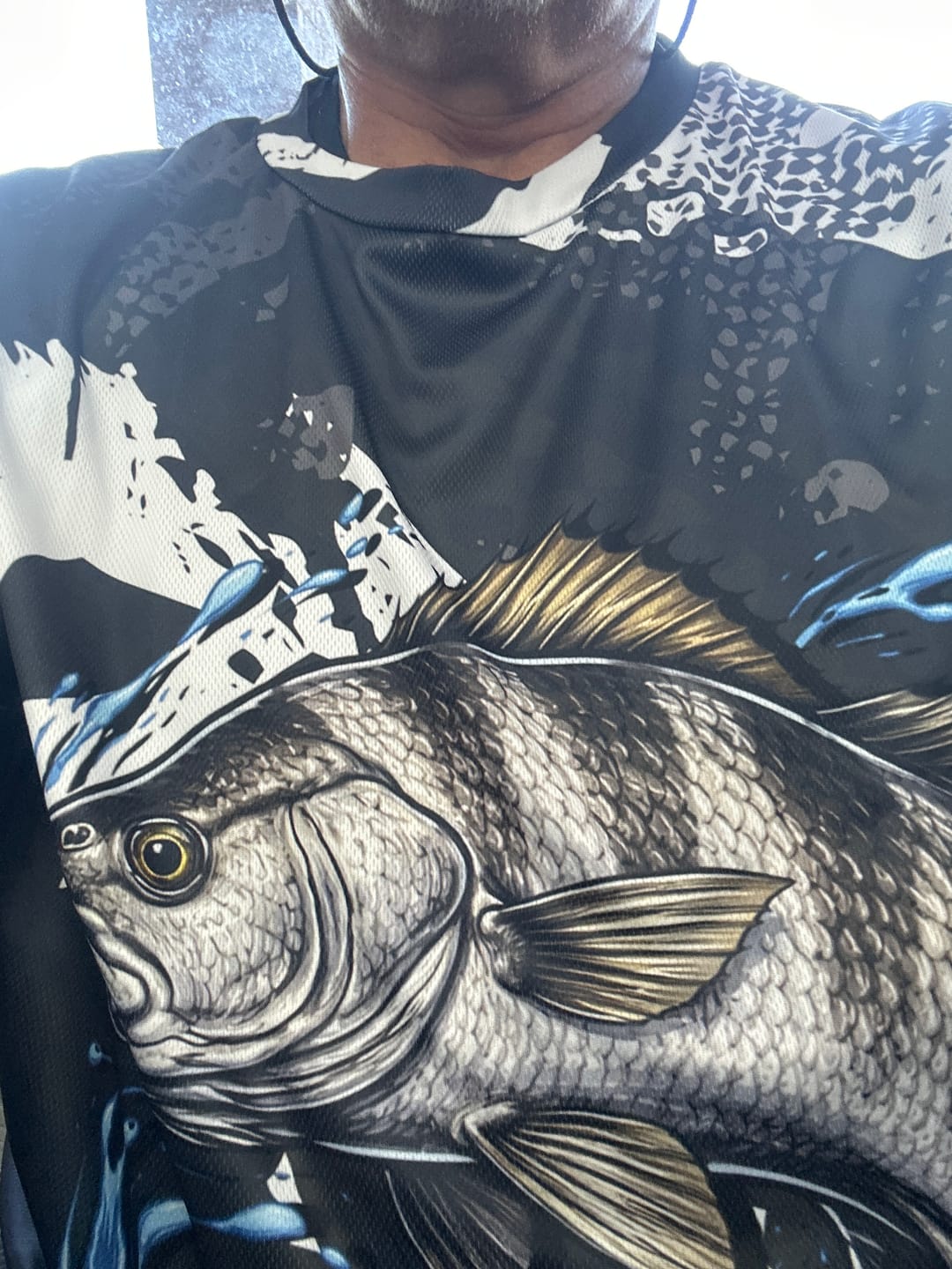 Customer photo review of Beautiful Black Drum Fishing Shirts Long Sleeve For Men, Fishing Shirt Tournament NHT447