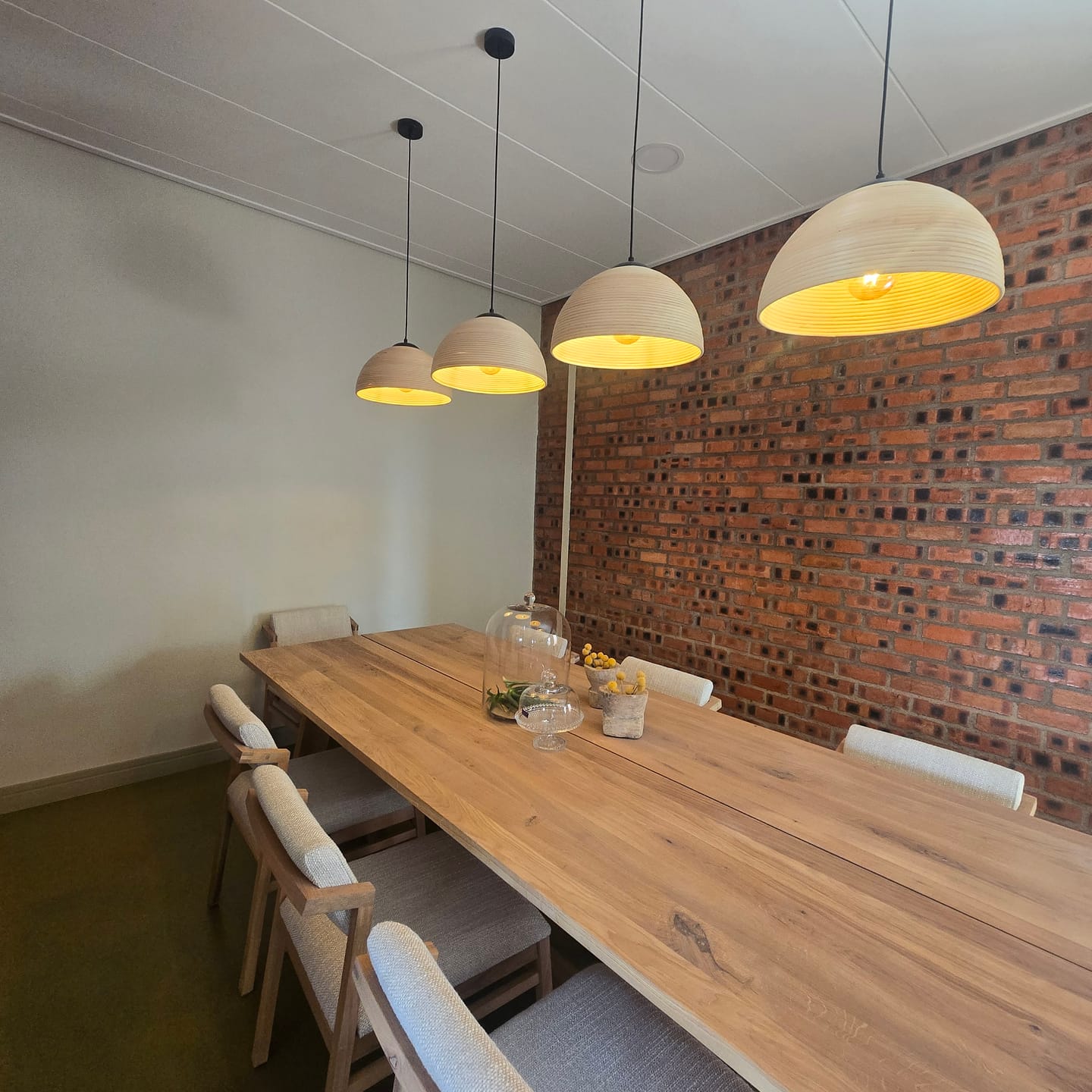 Customer photo review of Valkea Natural or Antique White Rattan Tube Pendant Light 3 Sizes