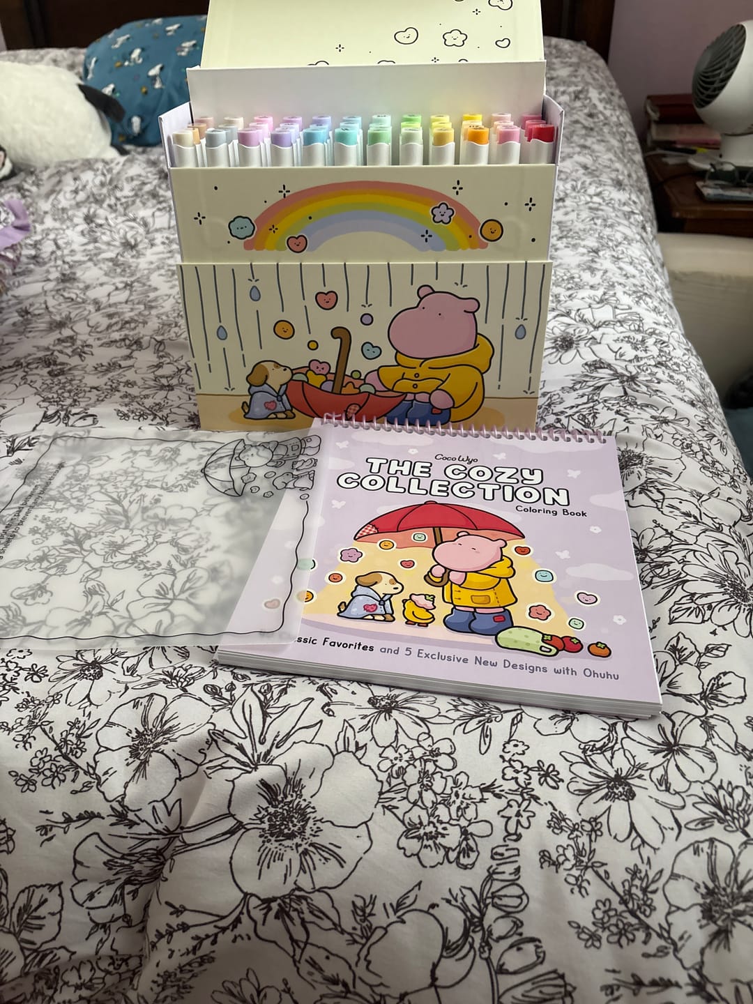 Customer photo review of Ohuhu x Coco Wyo Cozy Mood Coloring Kit, Honolulu B 48 Colors Alcohol Markers with Brush & Fine Dual Tips, Coloring Book with Mood Tracker Pages