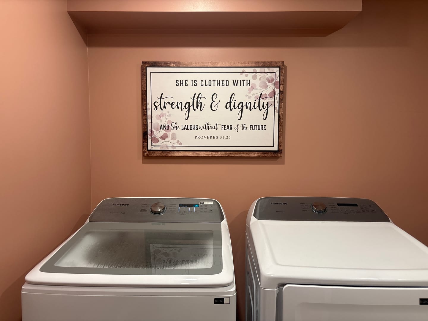 Customer photo review of Proverbs 31:25 Wall Art: She Is Clothed With Strength & Dignity Wall Art Canvas