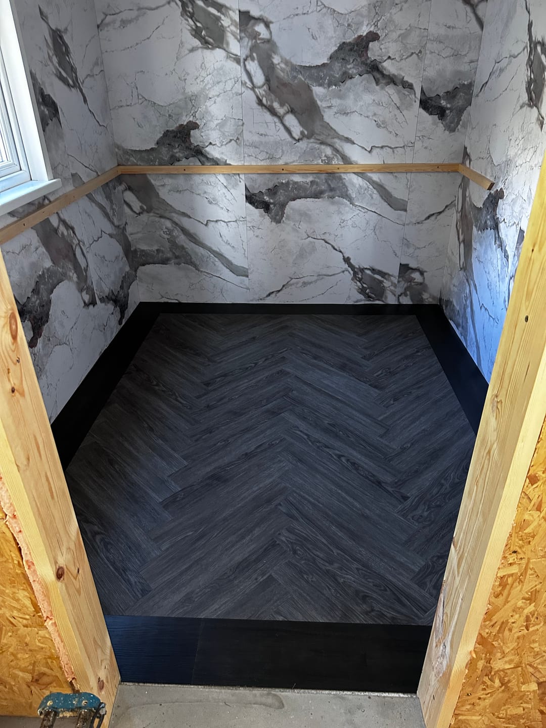 Customer photo review of Premium Sapphire Marble Matt Shower Wall Panel – 1M x 2.4M