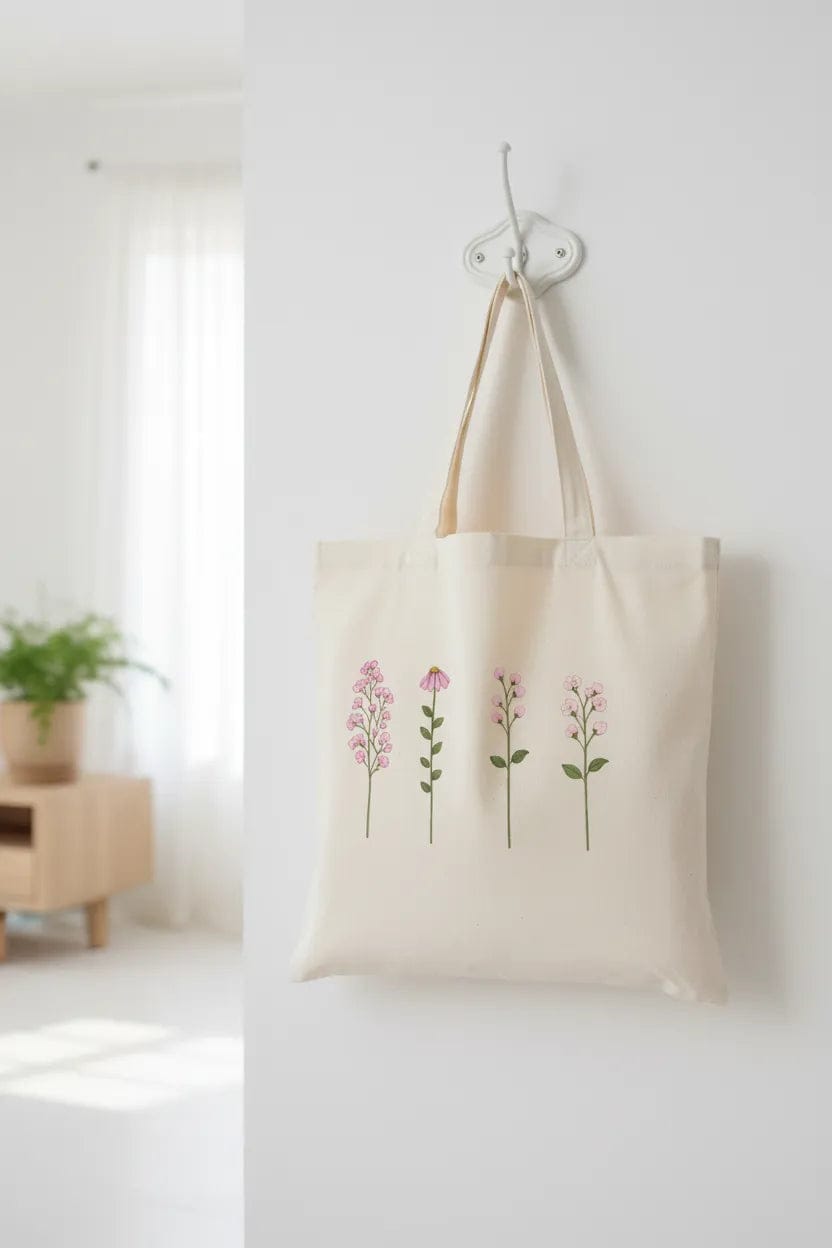 Customer photo review of Wrapzy Pink Wildflower Tote Bag
