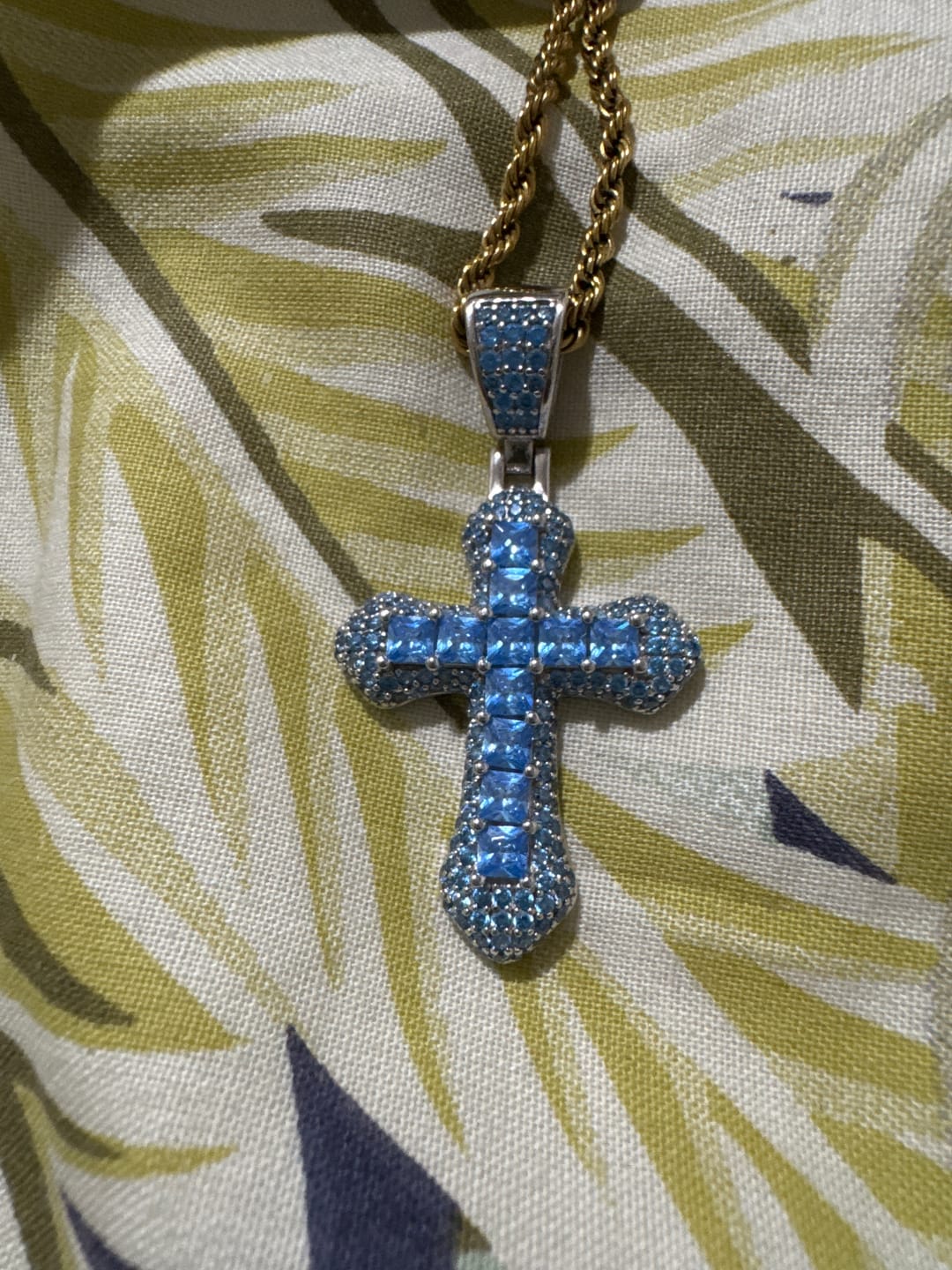 Customer photo review of BLUE CROSS PENDANT. - 925