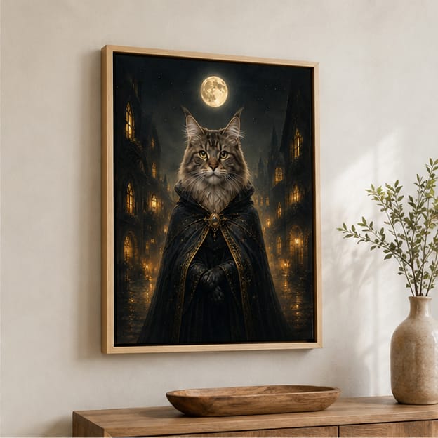 Customer photo review of Custom Gothic Hooded Pet Portrait Canvas Wall Art