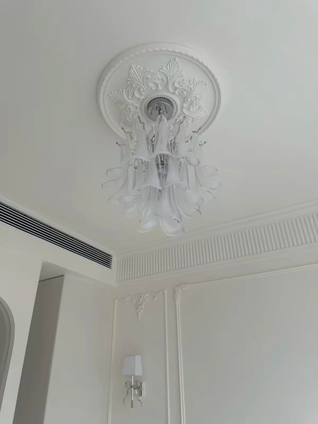 Customer photo review of White Petal Glass Chandelier