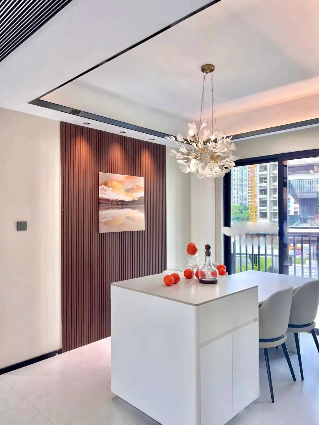 Customer photo review of Horizon Bloom Gingko Chandelier, Porcelain Leaf Ceiling Light, 7 Sizes