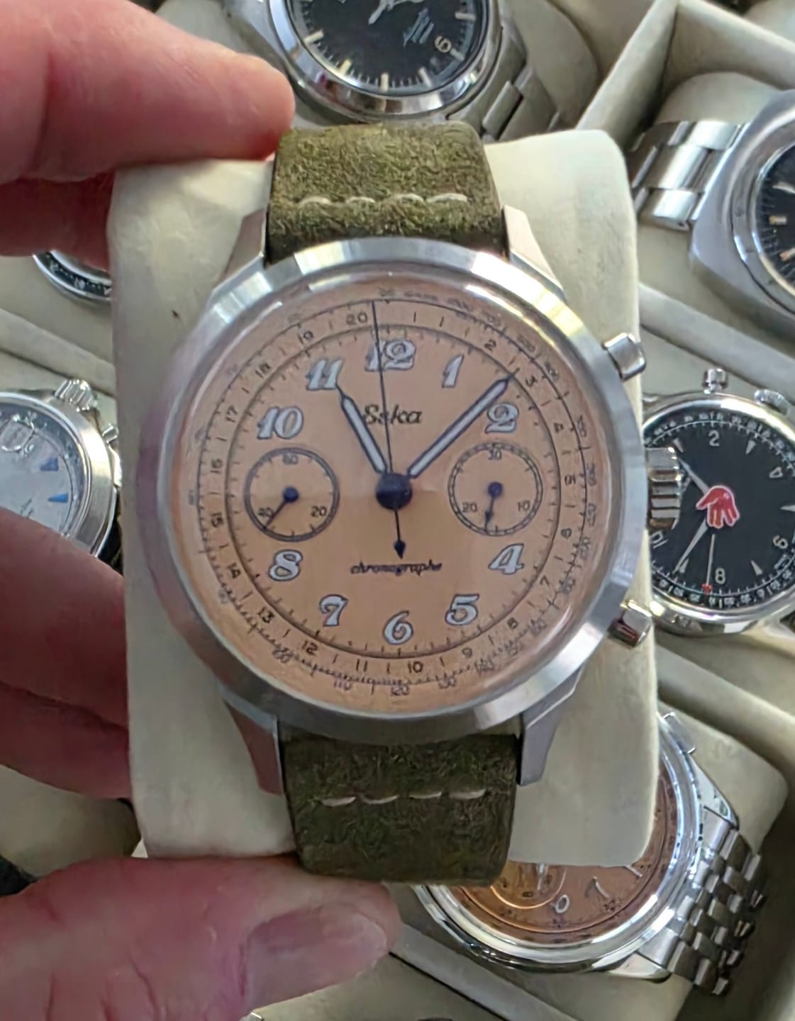 Customer photo review of Reseda Green Suede