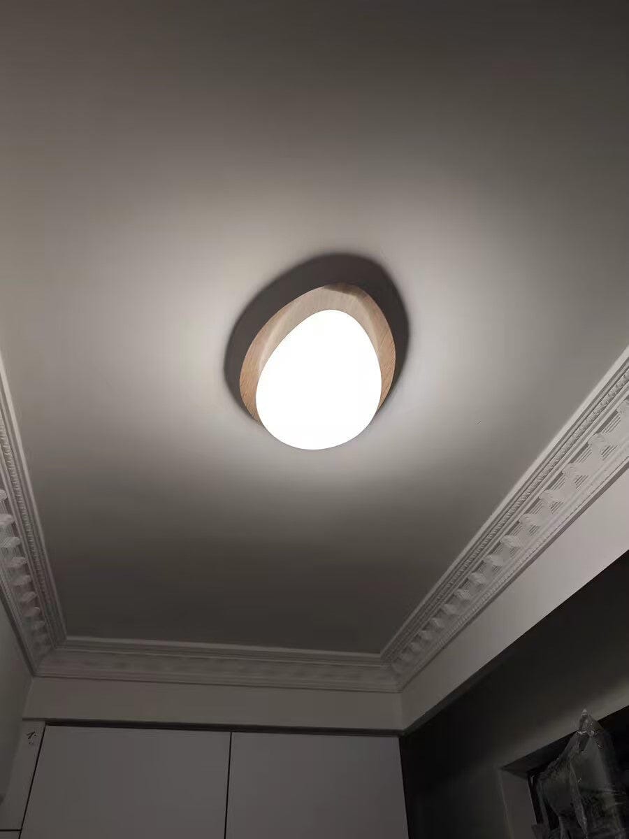 Customer photo review of Ceiling Light, Pebble Walnut Grain Finish, Slim Flush Mount, Integrated LED