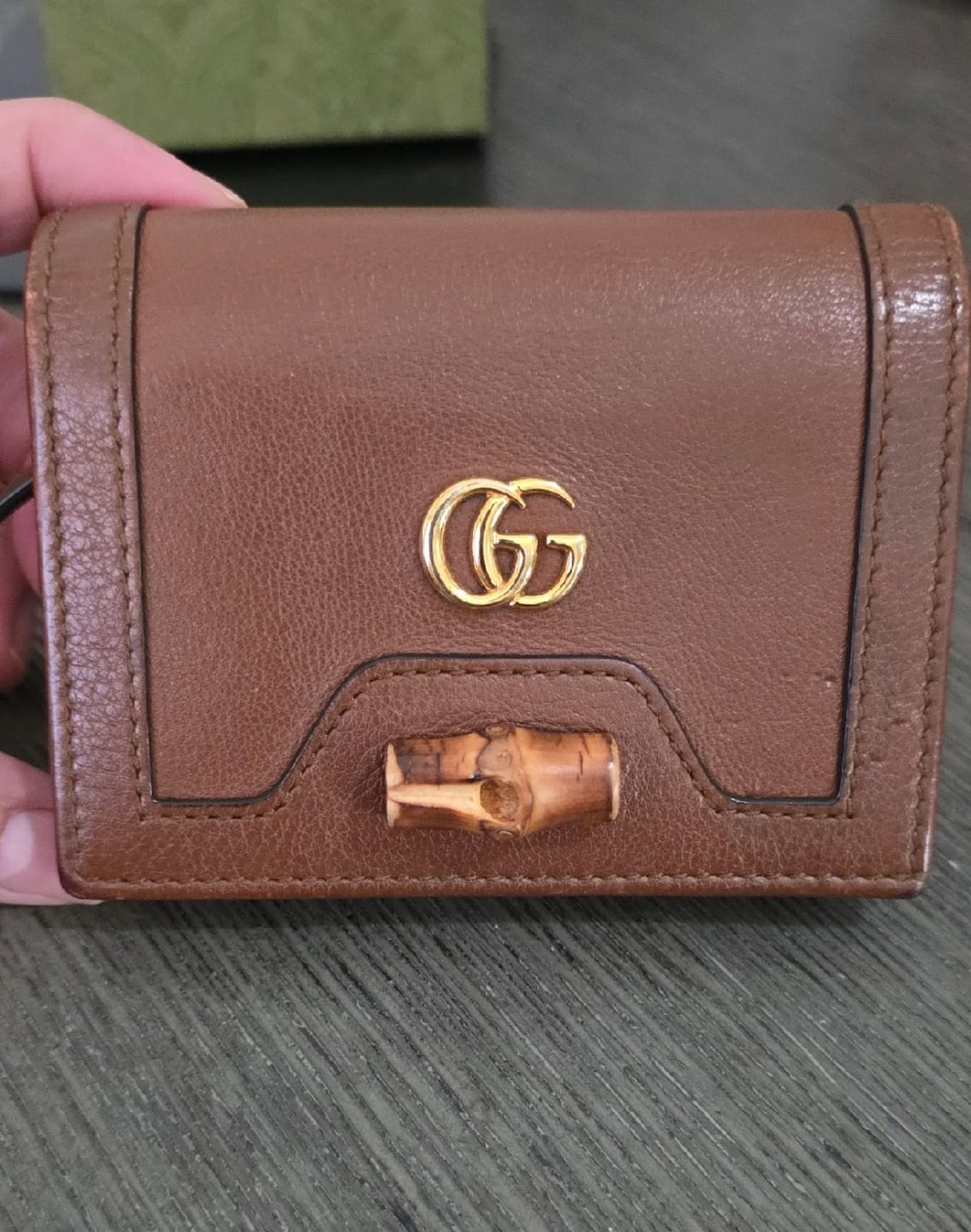 Customer photo review of 658244 Diana Card Case Wallet Green