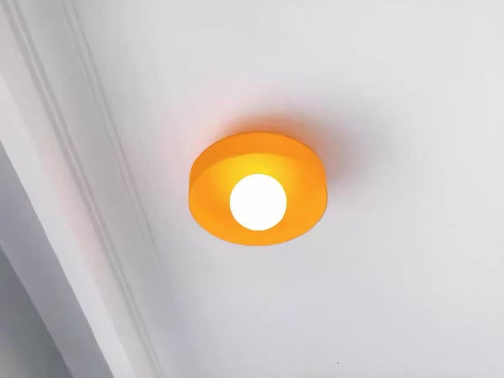 Customer photo review of Glass Flush Mount Ceiling Light, Round Metal Body, 25 cm