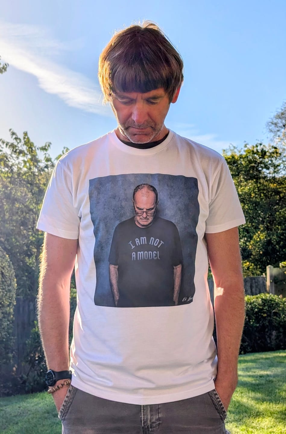 Customer photo review of Bielsa Not a Model T-Shirt