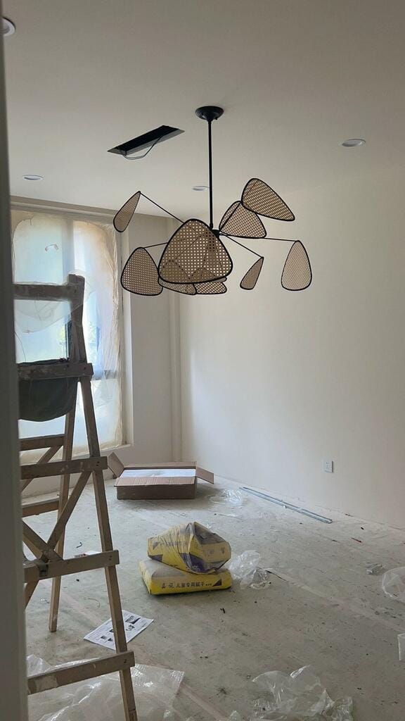 Customer photo review of Rattan Pendant Light, Black Metal Frame, Ten Curtains, 60-100 cm Wide