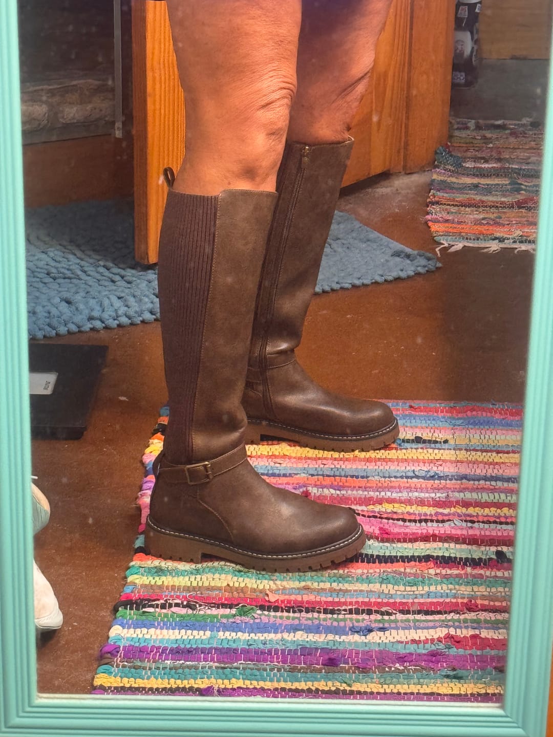 Customer photo review of Corky's Mocha Let's Grab Coffee Boots Wide Calf Friendly