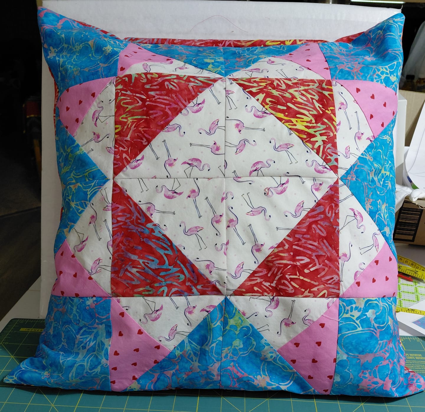Customer photo review of Tropical Splash Fabric Collection - Flamingo Friends White