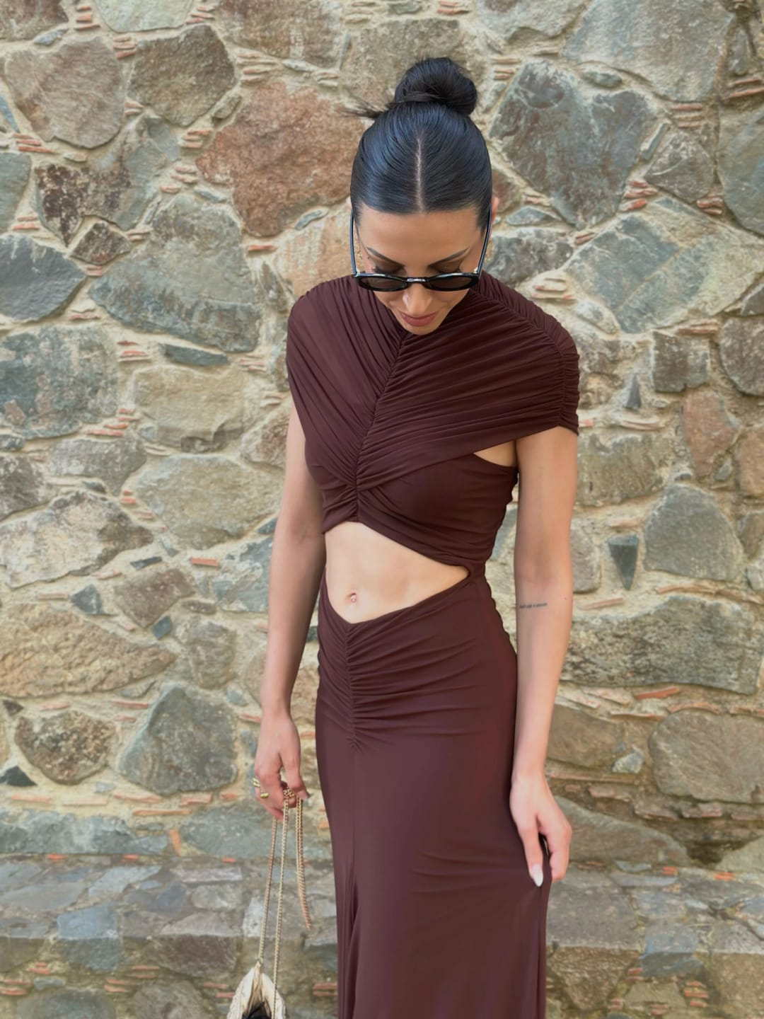 Customer photo review of Kate Cutout Maxi Dress