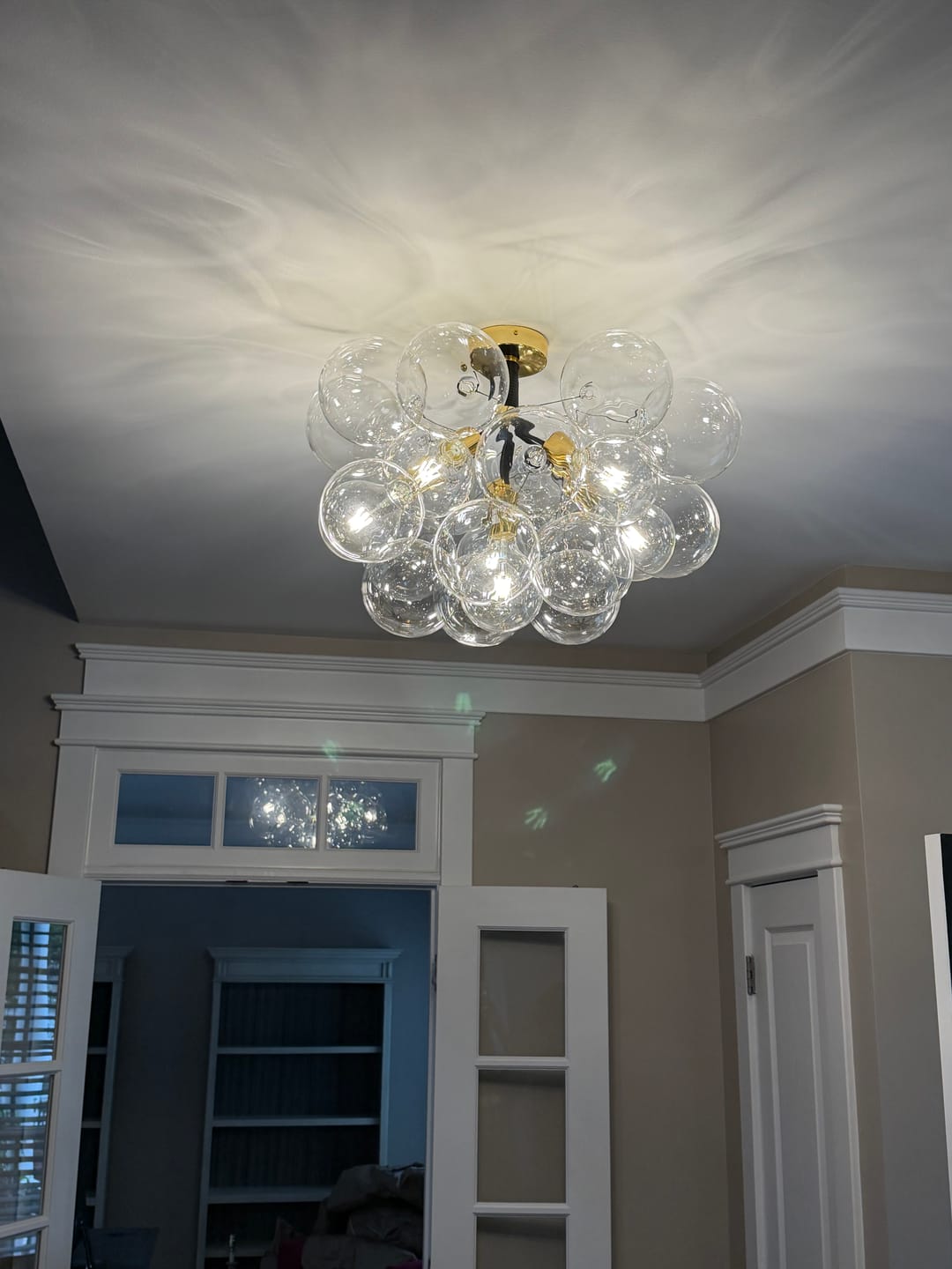 Customer photo review of Modern Cluster Glass Bubble Chandelier / Semi Flush