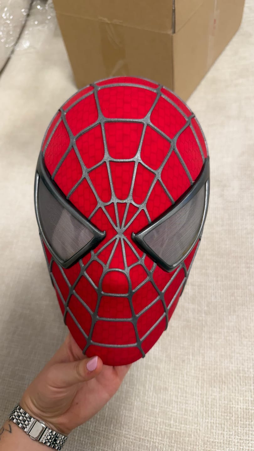 Customer photo review of Tobey Maguire Spider-Man Mask Life Size Wearable