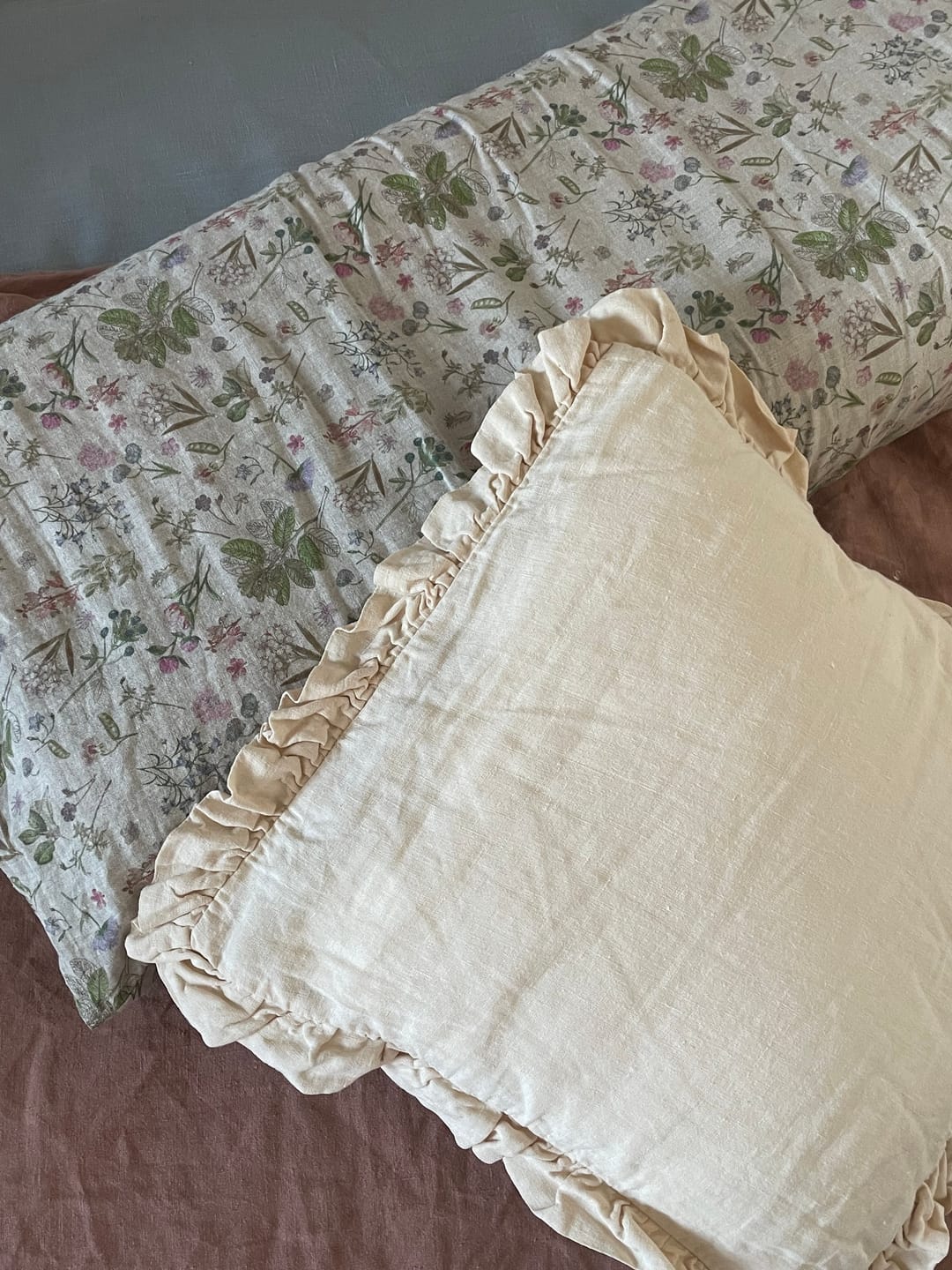 Customer photo review of 🎁 Leinen-Kopfkissenbezug, Botany (100% off)