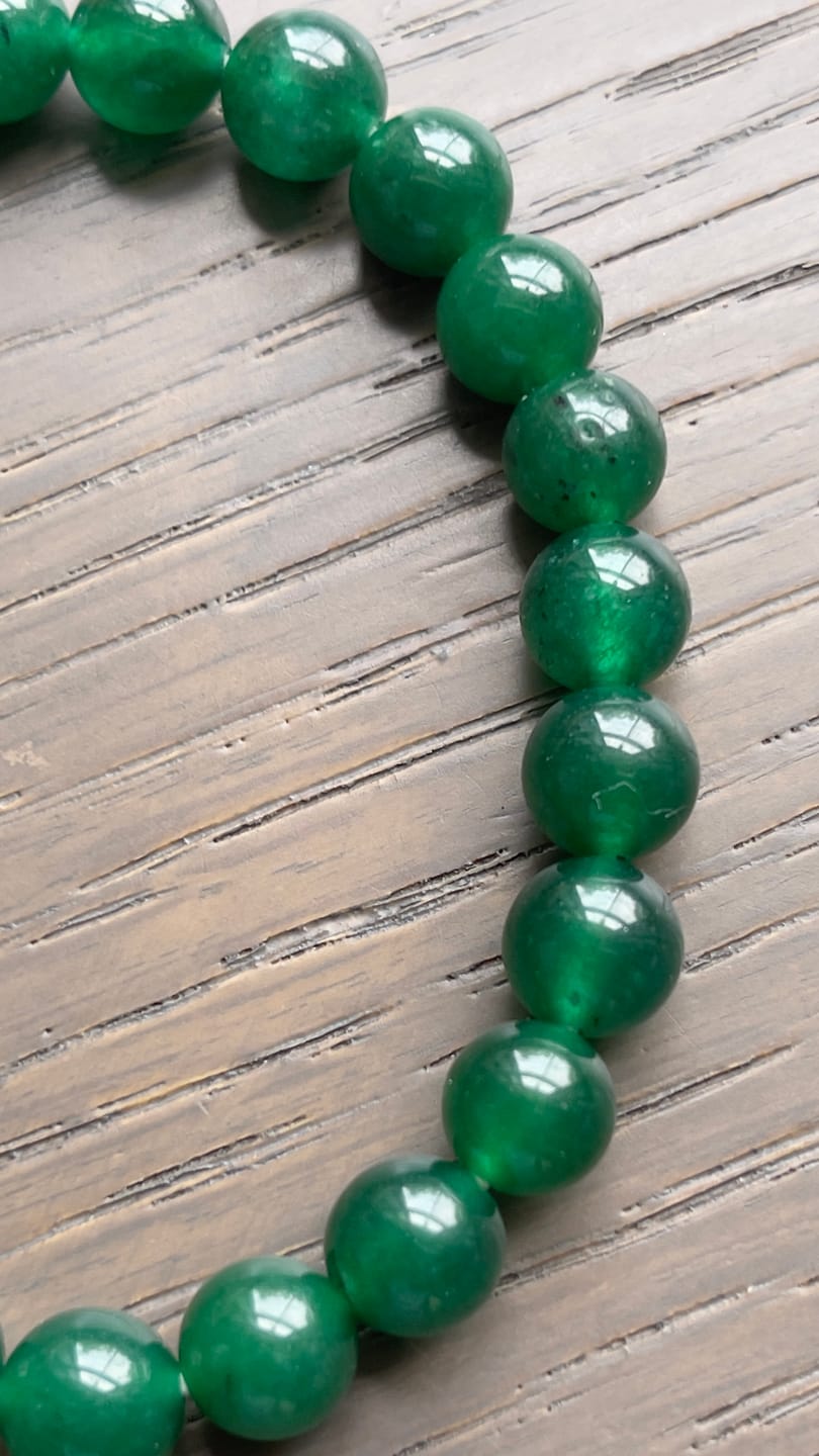 Customer photo review of Natural Green Jade Crystal Bracelet – Vastu Remedy for Abundance & Protective Harmony | 8mm Beads