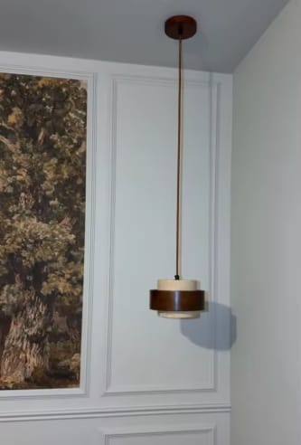 Customer photo review of Tavira | Travertine & Solid Wood Pendant Light