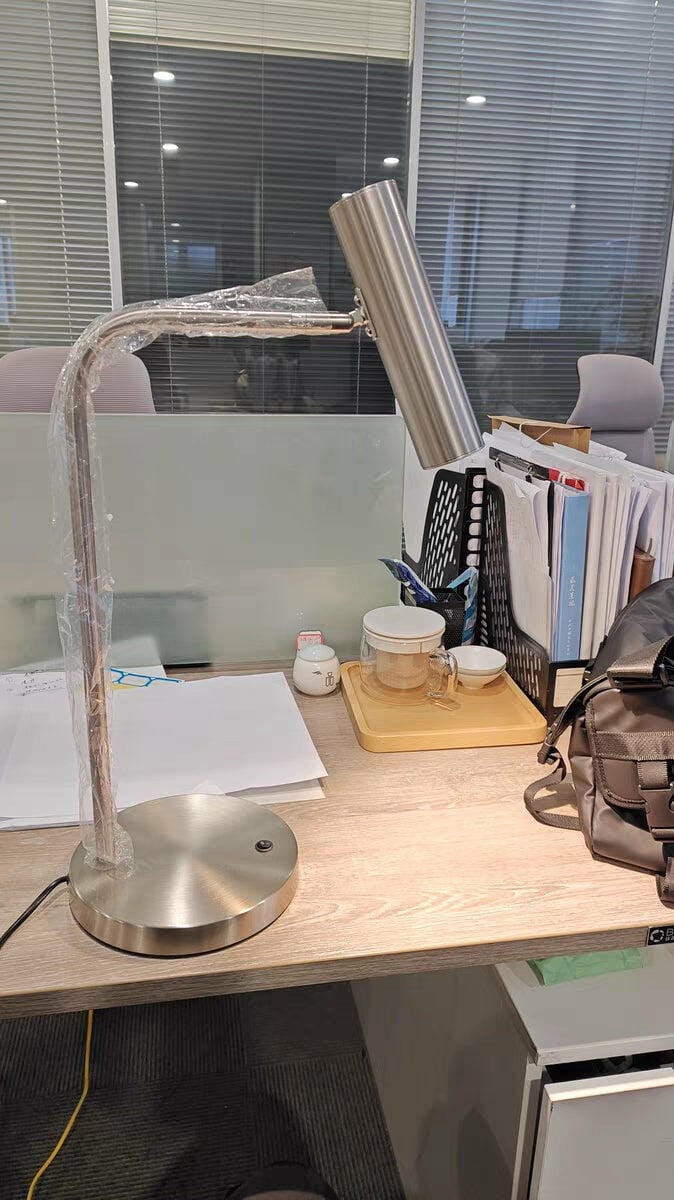 Customer photo review of Rotating Head Table Lamp, Aluminium Stem, Warm to Daylight
