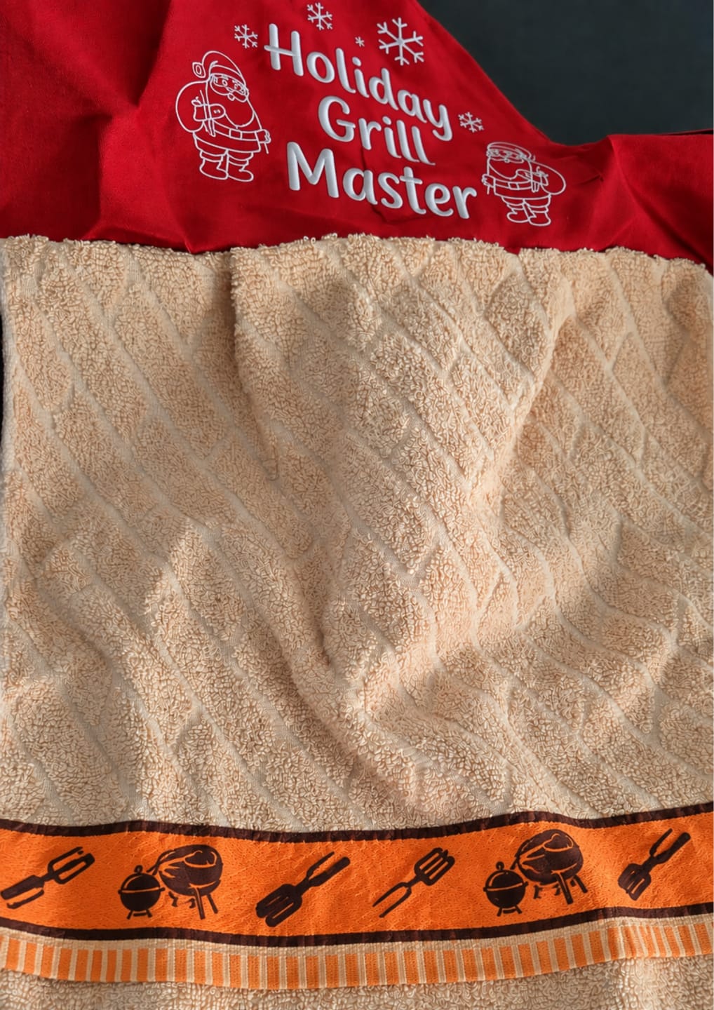 Customer photo review of Funny Christmas BBQ Apron