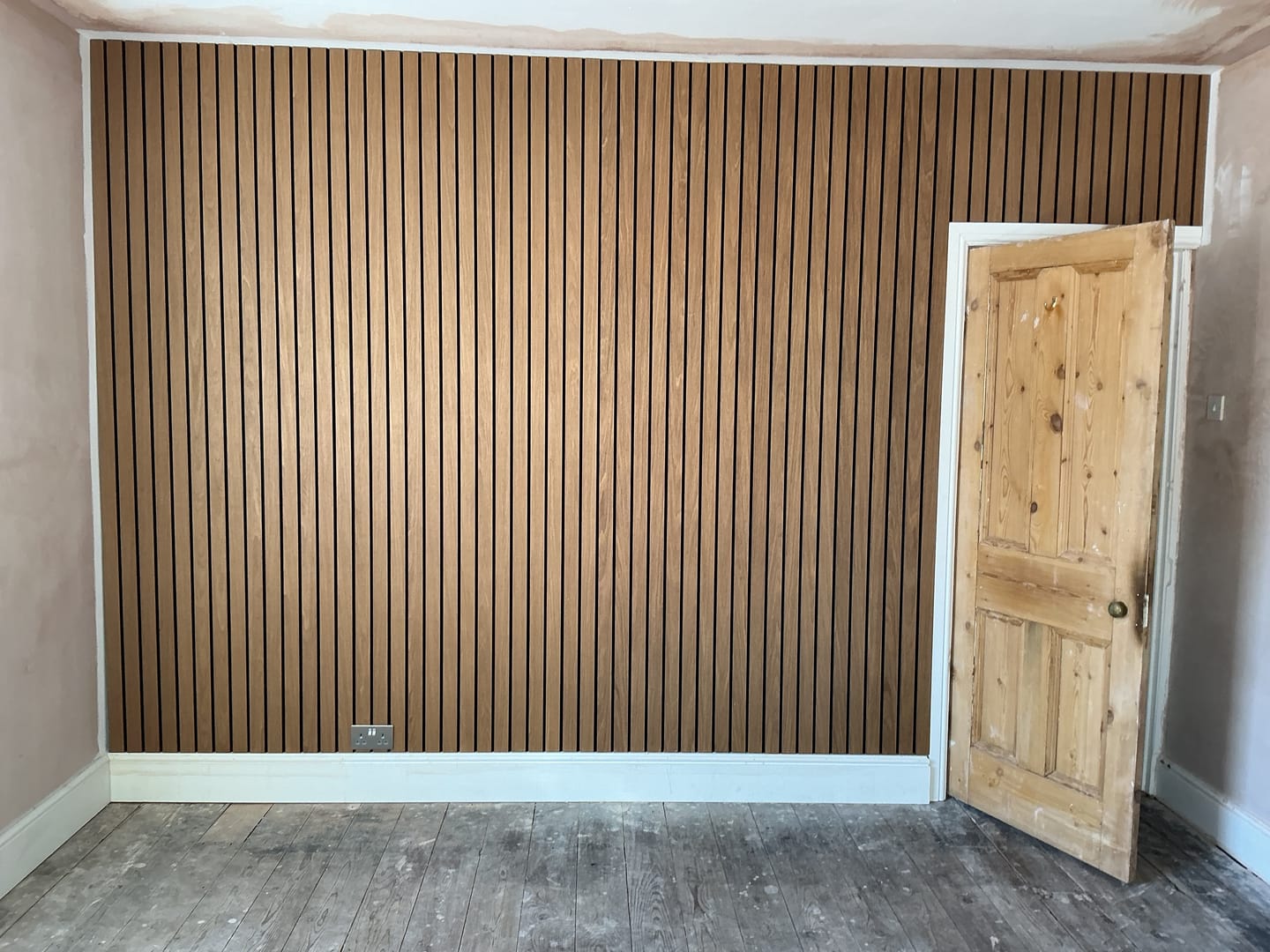 Customer photo review of SlatWall Grand Acoustic Dark Oak Slatted Wall Panel