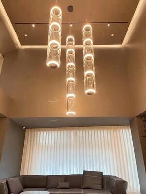Customer photo review of Clear Glass Cylinder Pendant Light, Integrated LED, 36 cm