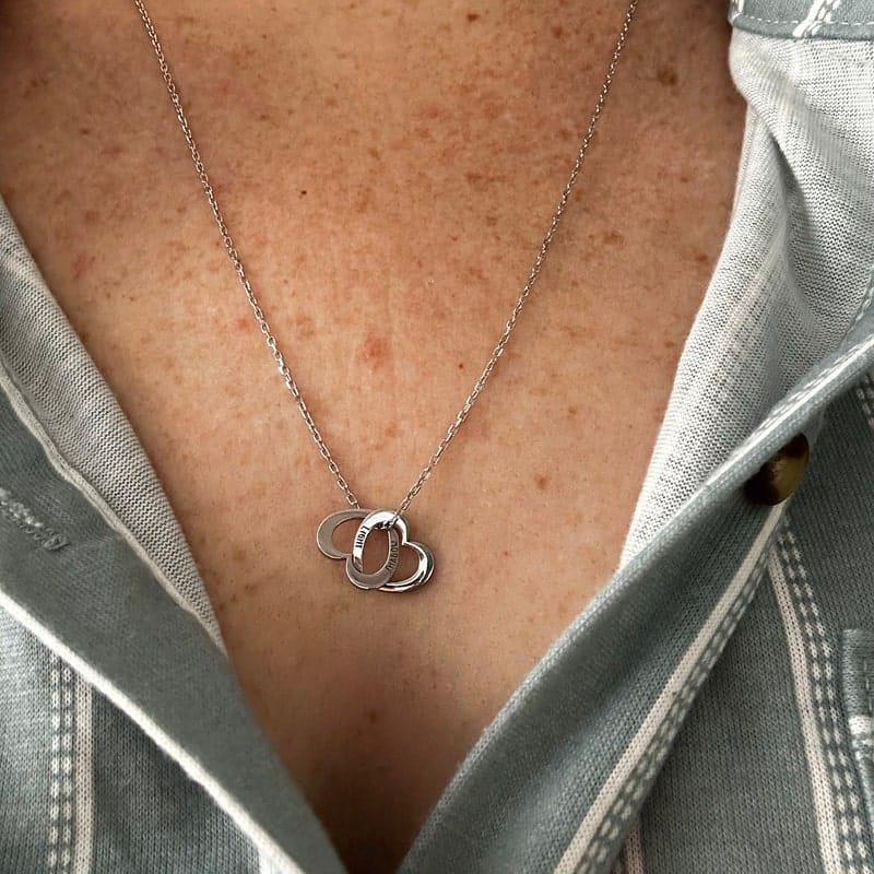 Customer photo review of Custom Interlocking Hearts Necklace