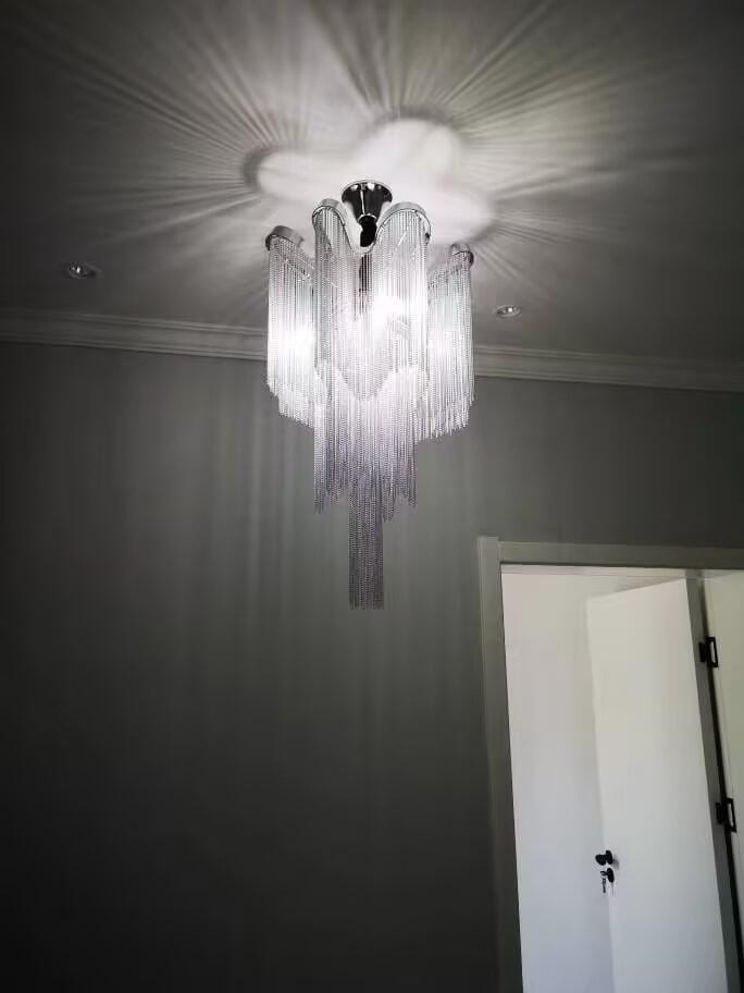 Customer photo review of Nickel-Plated Chain Chandelier, Gold, Silver or Black, 40–160 cm