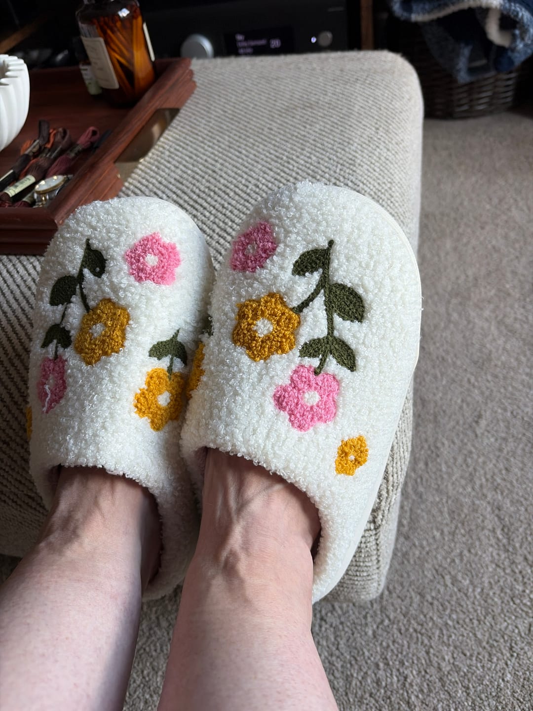 Customer photo review of Blossom Cozy Slippers