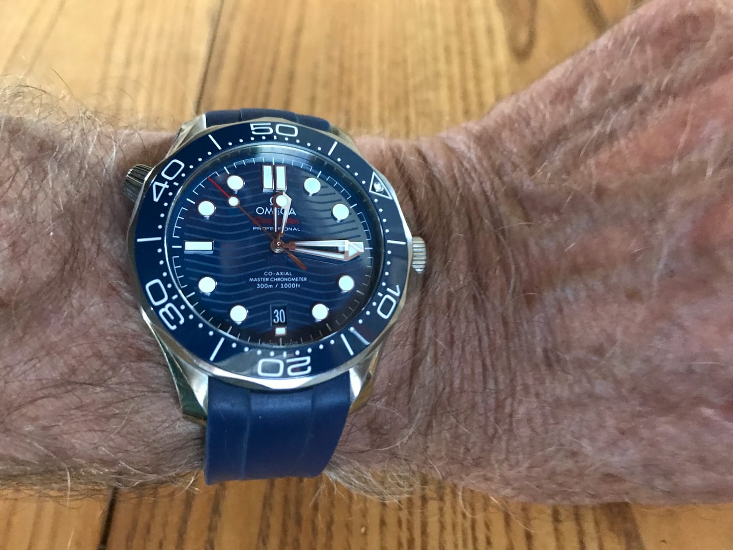 Customer photo review of Integrated Rubber Strap for Omega Seamaster Professional - Blue