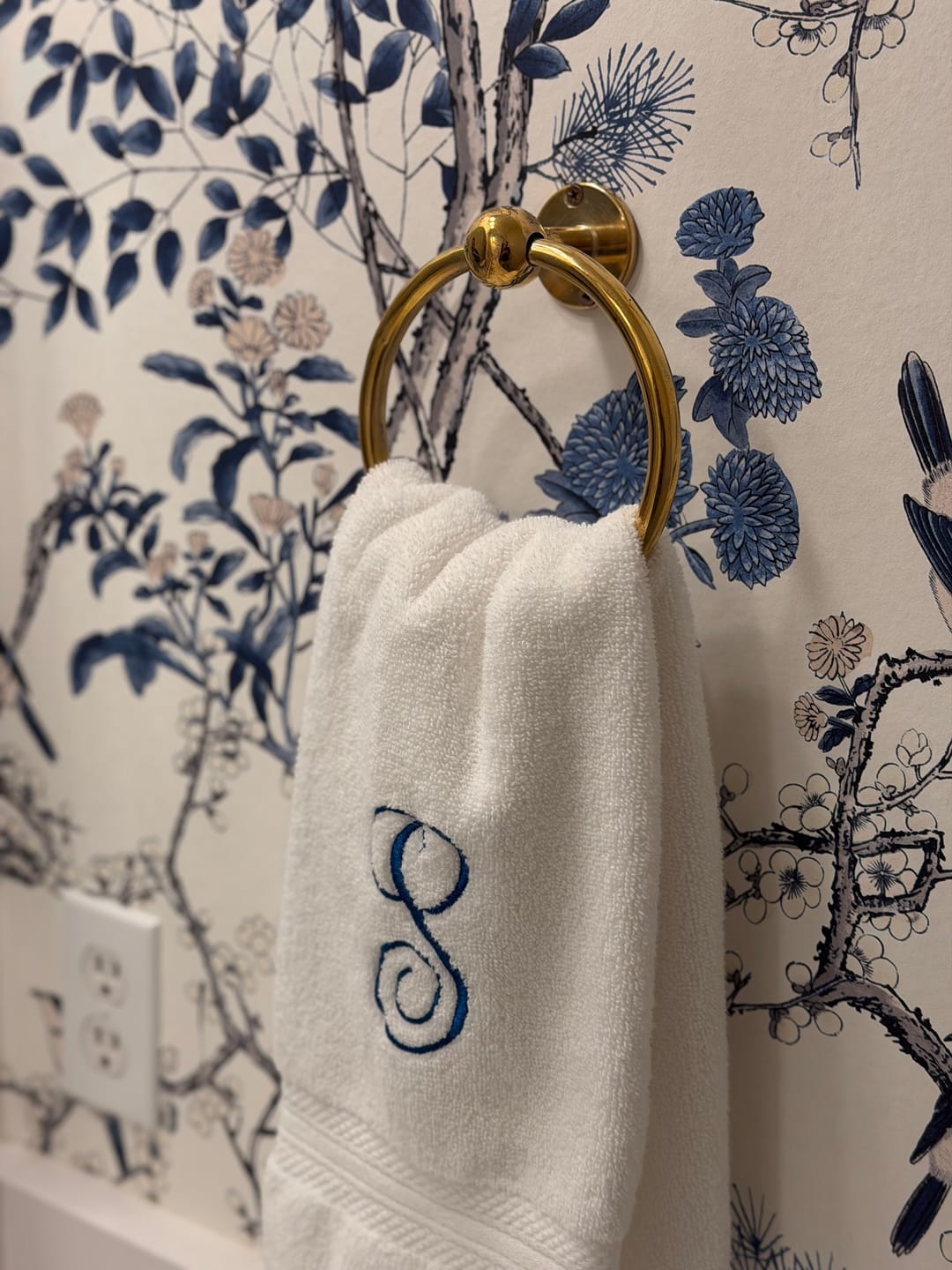 Customer photo review of Brass Bathroom Ring Towel Rack