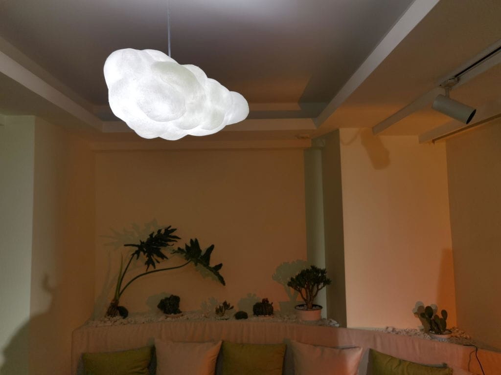 Customer photo review of Cloud-Shaped Fabric Pendant Light, Creased Texture, 30 to 90 cm