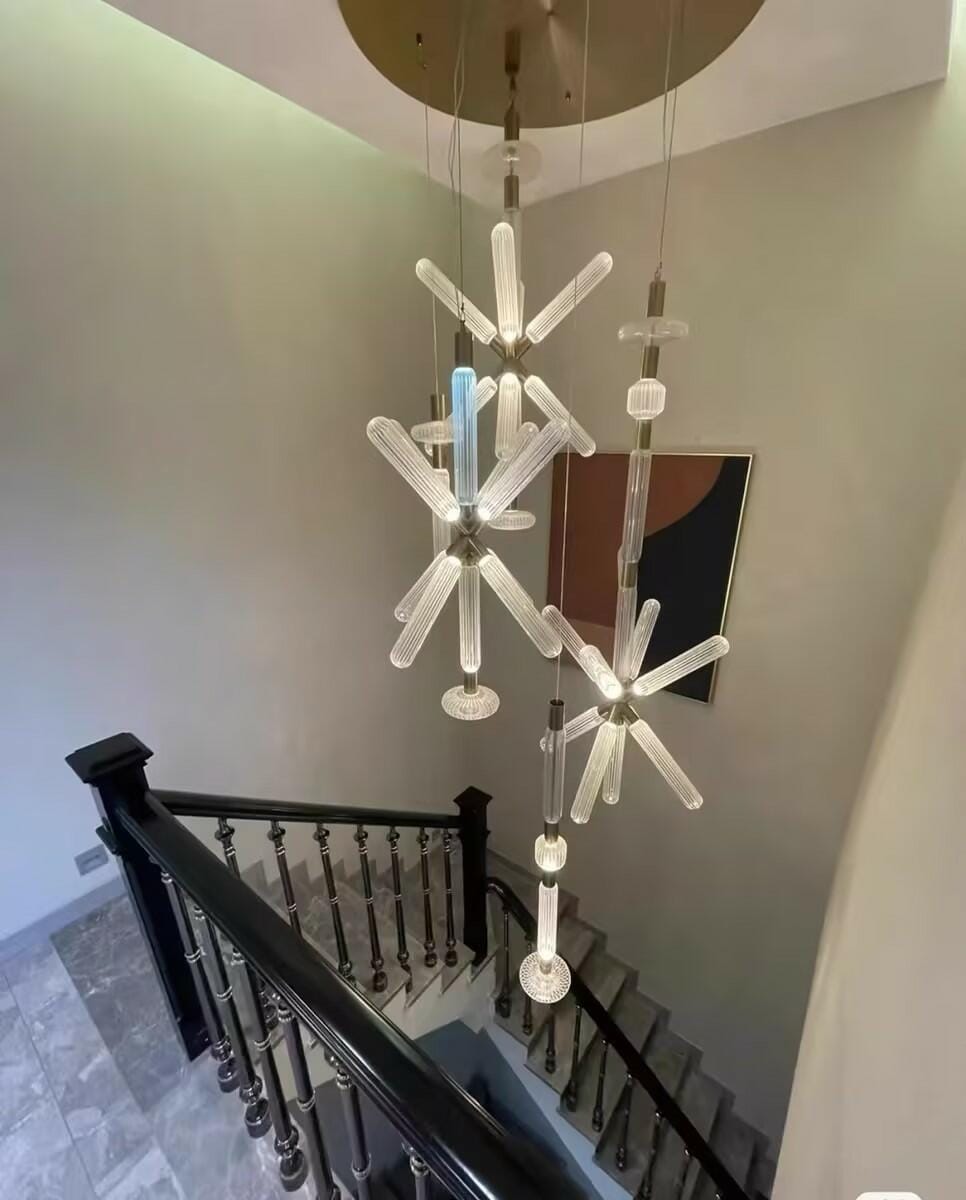 Customer photo review of Crystal Cylinder Pendant Light, Champagne Gold Joints, Dimmable