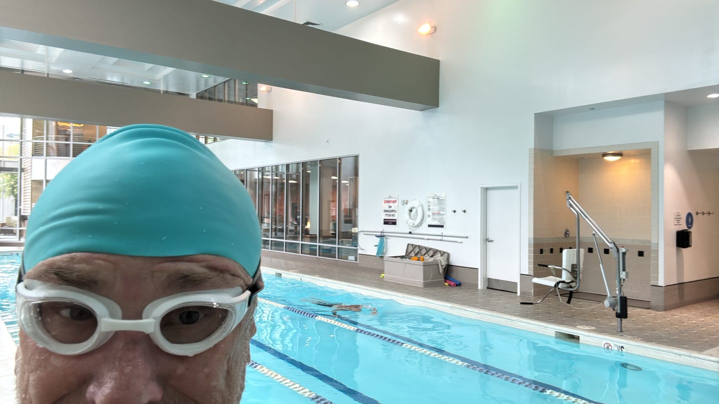 Customer photo review of NanoClear™ Strike Swim Goggles Clear (White/Black)