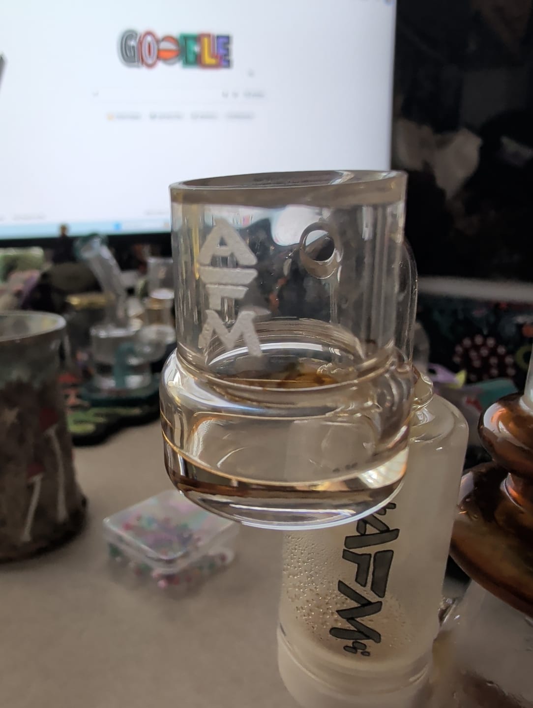 Customer photo review of AFM Wide Thick Bottom Quartz Dab Banger, 3 mm Thick, 25 mm Bucket
