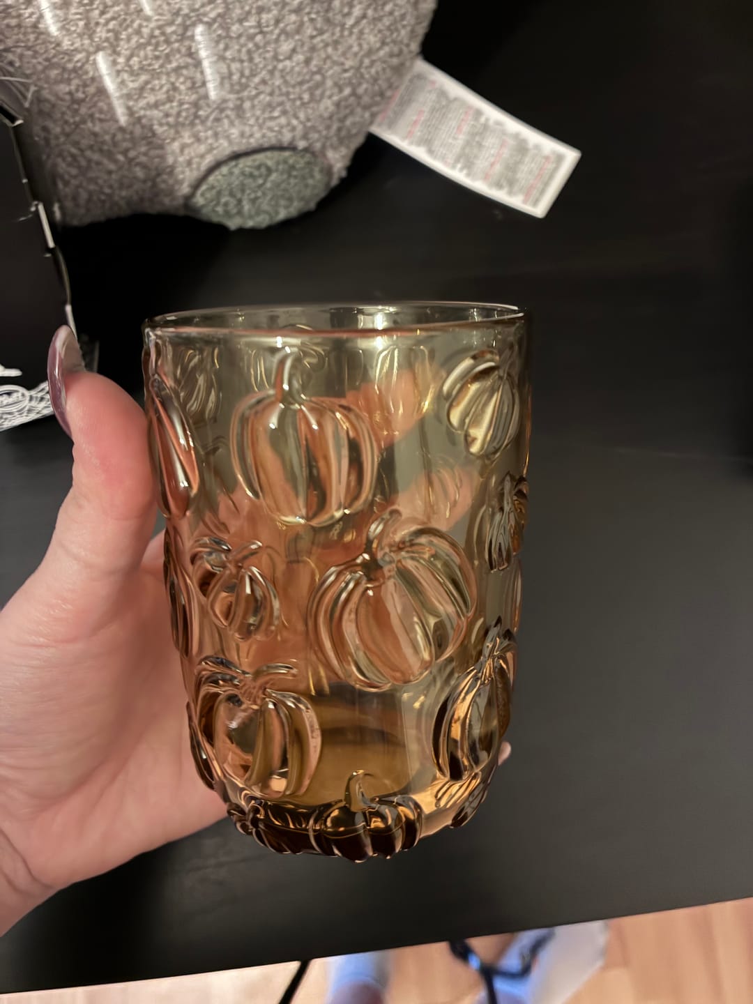 Customer photo review of Trinkglas mit Kürbisrelief – Herbstglas
