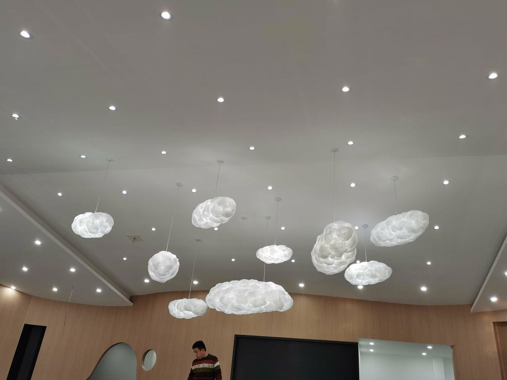 Customer photo review of Cloud-Shaped Fabric Pendant Light, Creased Texture, 30 to 90 cm