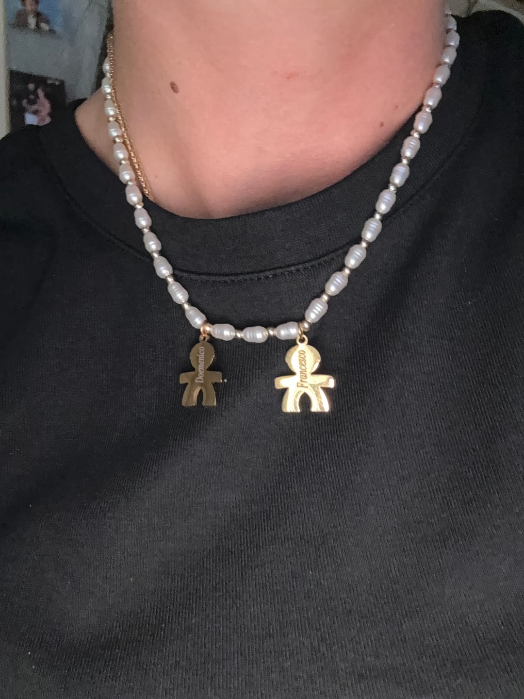 Customer photo review of Girocollo perline con bambini e incisione