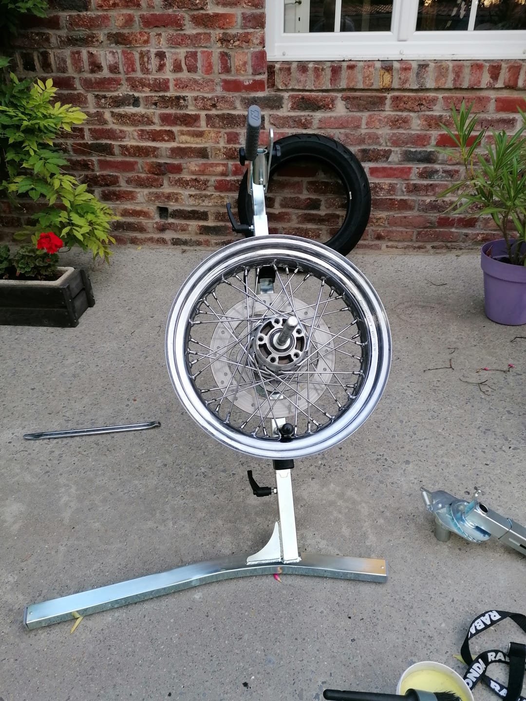 Customer photo review of Street Bike Tyre Changer
