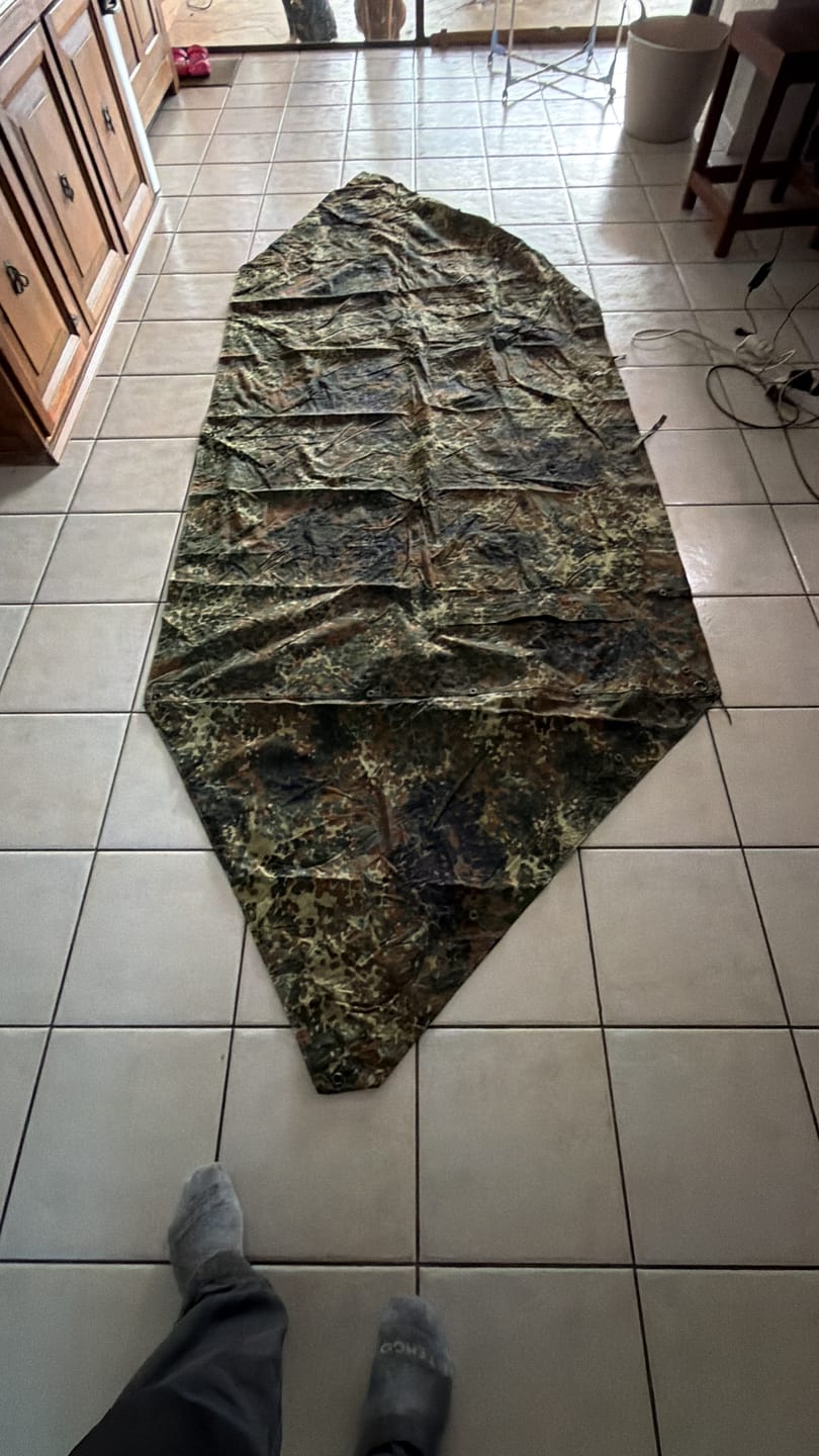 Customer photo review of Genuine German army Shelter half tarpaulin fleckt. waterproof canvas tent poncho