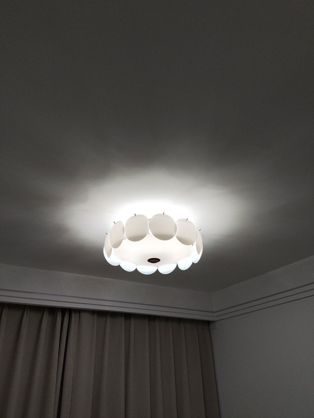Customer photo review of Copper Frame Ceiling Light with Glass Disks, Single Light