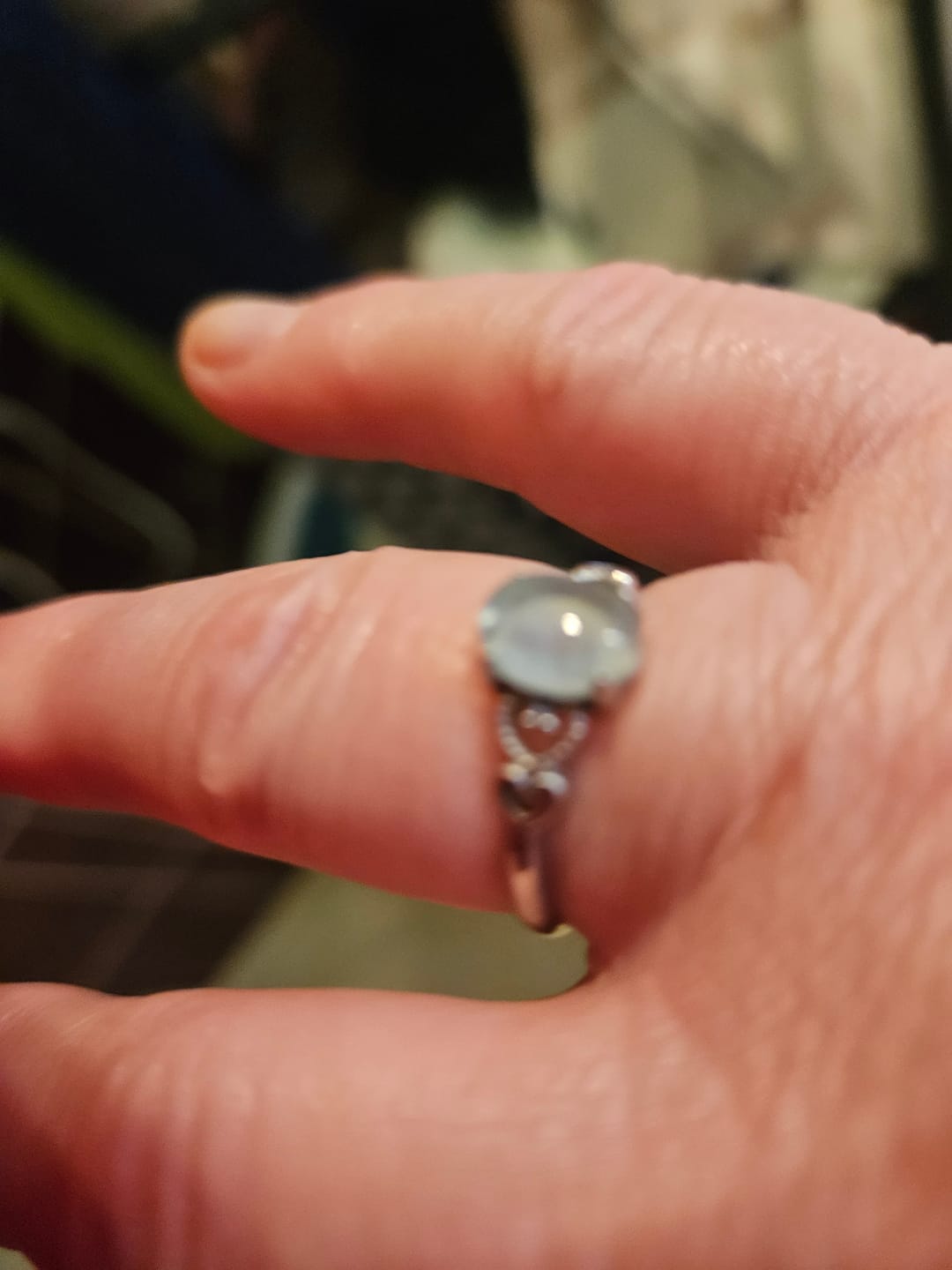 Customer photo review of Bague Ajustable "Cristal de Mer" en Aigue-Marine