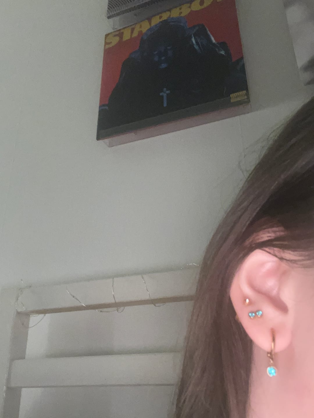 Customer photo review of Molly Gold Crystal Huggie Earrings