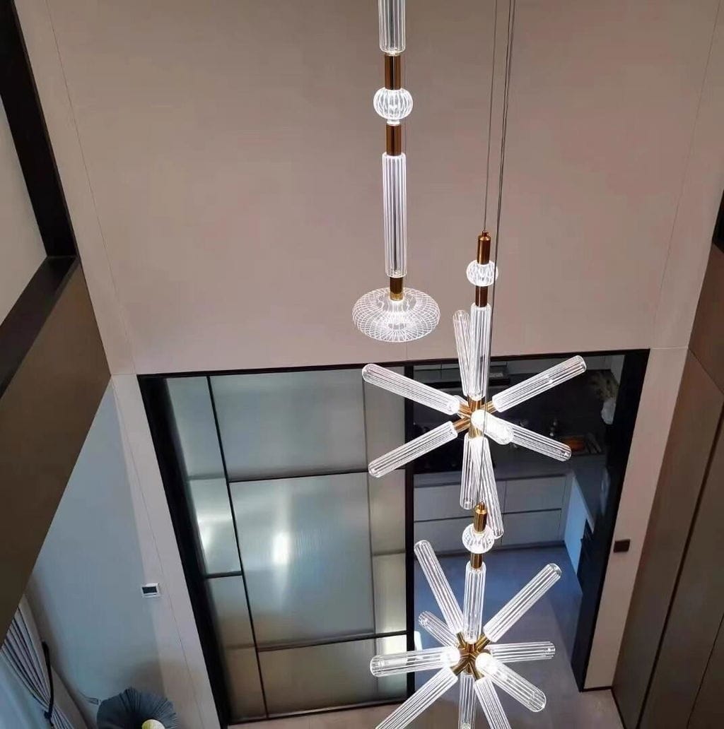 Customer photo review of Crystal Cylinder Pendant Light, Champagne Gold Joints, Dimmable