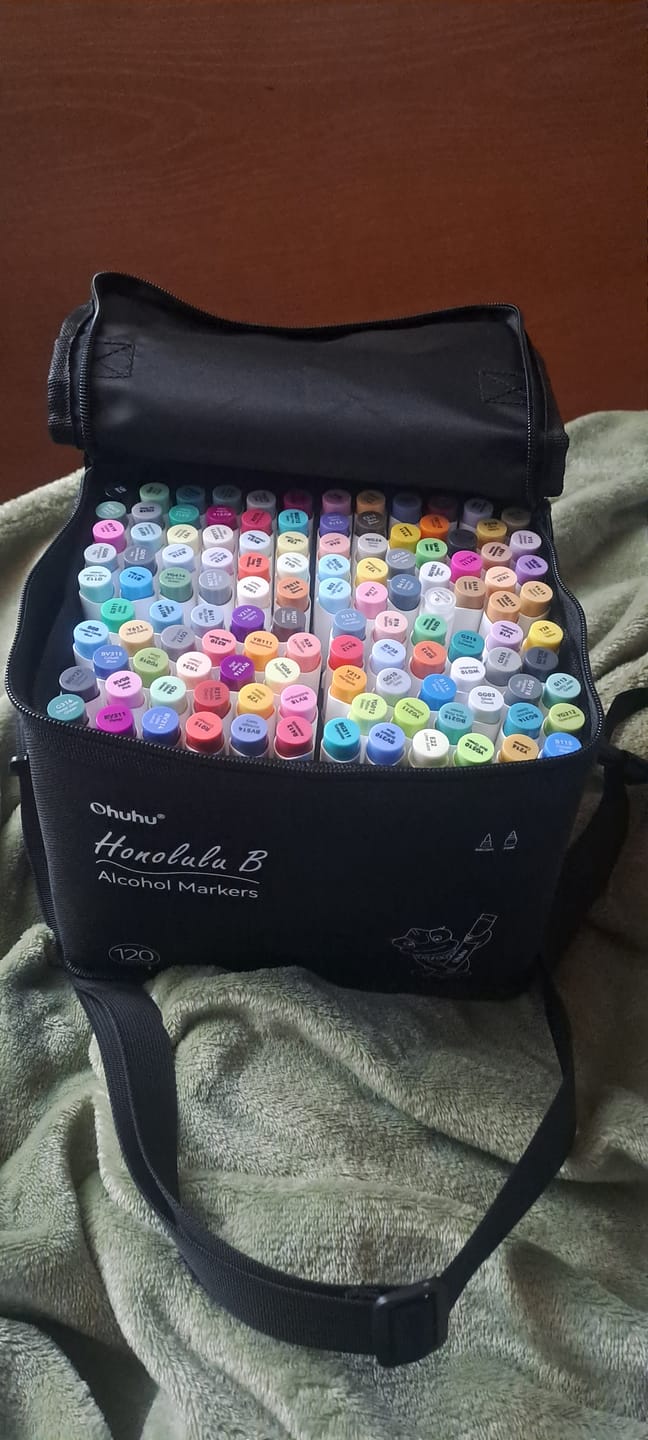 Customer photo review of Ohuhu Honolulu Brush Markers - Large Set